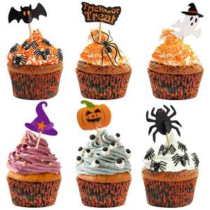 lot 34938 image: 60 Piece Halloween Decoration Toppers - Toothpick Flags Markers for Party Decor - Retail $5
