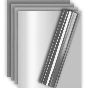 lot 34959 image: Warehouse Silver HTV Heat Transfer Vinyl for Tshirt and Apparel 12 X 10(Pack of 5), Easy to Weed and Iron on, Guaranteed Size - Retail $10
