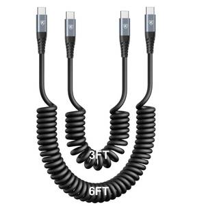 lot 34972 image: USB C to USB C Cable 3FT6FT, 2Pack Coiled USB C Charger Cable for Car, Type C Fast Charging Cable Compatible with iPhone 1716 15PlusProPro MaxMacBook Pro 2020Samsung Galaxy S23 - Retail $19