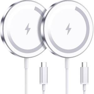 lot 34973 image: Apple Mag-Safe Charger 2 Pack, Magnetic Wireless Charger for iPhone 1717 Pro17 Pro MaxAir16 15 14 13 12 Pro Max Plus mini, Charging Pad for Airpods Pro 3 2,Strong Magnet, Silver - Retail $13