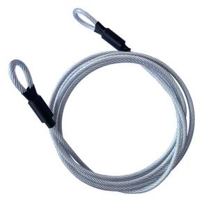 lot 34992 image: 4FT 5mm Security Cable Lock, Braided Steel Vinyl Coated Safety Cable Luggage Lock, Flexible Steel Cable Security Wire Rope Double Loop - Retail $7