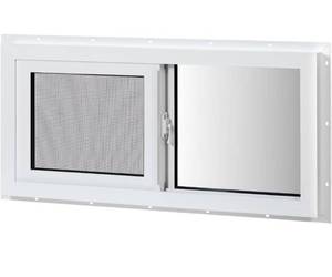 lot 2749 image: COLORPAPA Vinyl Basement Window, 32 x 14 Slider Window with Double Pane Insulated Tempered Glass and Fiberglass Mesh Screen for Basement Bathroom Home Rv Garage (White)