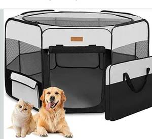 lot 2759 image: Dog Playpen, Portable Pet Play Pen for Cat, Puppies,