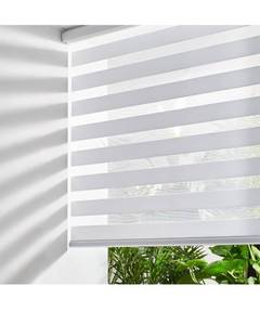 lot 2765 image: Persilux Cordless Zebra Blinds for Windows Free-Stop Window Blinds (34 W X 64 H, White) Dual Layer Light Control for Day and Night, Light Filtering Sheer Shades for Home, Bedroom, Easy to Install