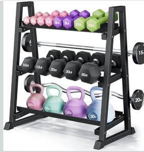 lot 2777 image: Leteuke Dumbbell Rack, 3 Tiers Heavy Duty Weight Rack for Home Gym