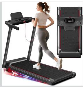 lot 2800 image: Treadmill with Incline 3-in-1 Portable Treadmills for Home Small, Incline Walking Pad Treadmill with Handle Bar, Walking Pad Foldable with 3.0HP powers on