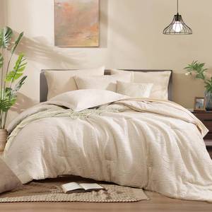 lot 2834 image: Monbix King Size Comforter Set, Birch Marble Pattern King Size Bed Set Reversible, King Bedding Set 7 Pieces, Bed in a Bag with Comforter, Sheets, Pillowcases & Shams