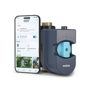 Moen Flo Smart Water Monitor and Automatic Shutoff Sensor, Wi-Fi Water Leak Detector for 3/4-Inch Diameter Pipe, 900-001 * Retail $599.99 *