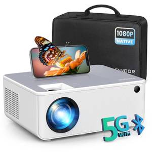 lot 842 image: FANGOR 1080P HD Projector, WiFi Bluetooth Projectors, Max 230 Projection Screen Portable Home Theater Video Movie Proyector With Tripod, Compatible with HDMI, USB, Laptop, iOS &amp Android Phone