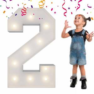 lot 2850 image: 3FT Light Up Numbers Letters, Mosaic Numbers for Balloons, Giant Mosaic Balloon Number 2 for 2 Year Old, 2th 20th 21st Birthday Decorations, 2026 Graduation Party Decor