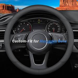 lot 2852 image: Deer Route Custom-Fit Leather Steering Wheel Cover for Mercedes Benz, B-Style, Non-Slip, Breathable