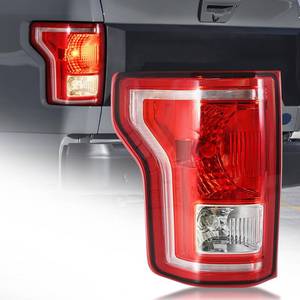 lot 2860 image: BeamTrack Tail Lights Assembly Compatible with 2015 2016 2017 Ford F-150 Left Driver Side Rear Light Brake Lamp Taillights with Bulbs, Replace FL3Z13405A