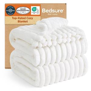 lot 2863 image: Bedsure GentleSoft Full Size Blanket for Bed - Cozy Soft Blankets for Women, Cute Large Fleece Throws for Girls, Off White, 84x90 Inches