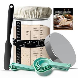 lot 2867 image: Kmiyivi Sourdough Starter Jar Glass, 35oz Wide Mouth, Glass Jar for Sourdough Starter Kit Beginners, Sourdough Bread Starter Kit, Sourdough Discard jar with Lid, Recipe, Cover, Spoon