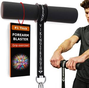 lot 2873 image: Vikingstrength Forearm Strengthener with Patented Thick Handles - Wrist Roller for Forearm Exercise, Grip Strength, and Injury Prevention