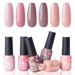 lot 2883 image: GELLEN Nude Gel Nail Polish Set - Nude Neutrals Brown Orange 6 Colors Gel Polish, Warm Nail Gel Polish Set Nail Art DIY Home Manicure Set
