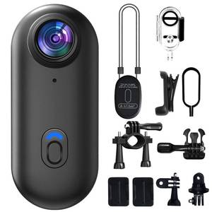 4K Mini Body Camera, 64GB Action Snap Cam, POV Snapcam, Thumb Size Hands Free Recording Body Worn Wearable Camera, Premium Portable Camcorder Mount Anywhere for Work, Travel, Pet Walks (Black)
