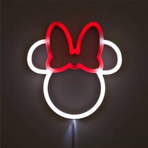 lot 2916 image: Disney Minnie Mouse Neon Figural LED Hanging Wall Art, Kids Bedroom &amp Playroom Wall D�cor, 6.8 x 11