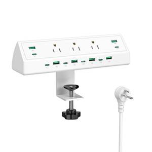 lot 2933 image: Jgstkcity 90W Desk Clamp Power Strip,12 USB Ports (6 PD 45W USB-C),Surge Protector,ETL Listed Power Hub Extension Cord,Fast Charging Station for Home Office Desk Edge Mount (White, 12 USB-90W)