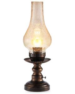 lot 2935 image: UMEXUS Vintage Rechargeable Cordless Table Lamp with Dimmer & Touch Control, Small Battery Powered Lights, Amber Hand-Blown Glass Retro Farmhouse Lamp for Bedroom, Living Room, Dining Table, Kitchen