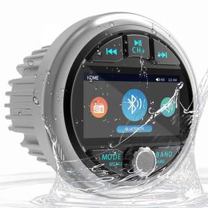 lot 2955 image: Bluetooth Marine Gauge Stereo System Waterproof Boat AM FM Radio Receiver - 3 Inch LCD Display Digital Multimedia MP5 Player USB AUX Subwoofer 200 Watts Output - Retail $109.99