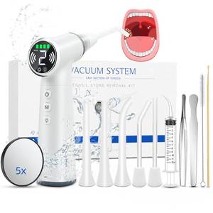 lot 2957 image: Upgraded Tonsil Stone Remover Tool - Rechargeable Tonsil Stone Vacuum with LED Light & 11-in-1 Probes, Instant Suction for Bad Breath Relief, Safe SiliconeGlass Tip for Tonsilloliths Removal