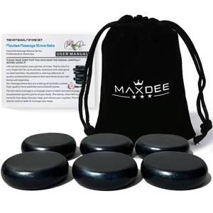 lot 2967 image: Maxdee Massage Stones Essential Hot Stones for Massage, 6 Medium Hot Stones Massage Kit Hot Rocks Massage Stones for Professional or Home Spa, Foot Heater, Relaxing, Healing, Pain Relief, 2.4