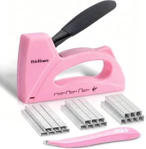 lot 2971 image: Pink Staple Gun for Crafting Projects, Light Duty Staple Gun for Wood with 1600pcs JT21 Staples 14, 516, 38 inch, Fabric Stapler Gun for Crafts, Bulletin Board Stapler for Teachers