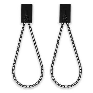 lot 2975 image: BlastHome Luxury Chain Tiebacks Premium Metal Wall Mounted Curtain Holdbacks with 30 Long Chains - Signature Collection, Set of Two Designer Quality Window Drapery Ties Tuxedo Black Finish