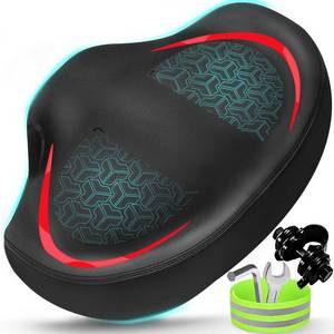 lot 2977 image: Noseless Bike Seat Cushion for Men & Women - Extra Padding & Comfort Wide Bicycle Seat, Oversized Comfortable Saddle for Peloton Bikes, Exercise Bikes, Electric Bikes, Cruiser Bikes