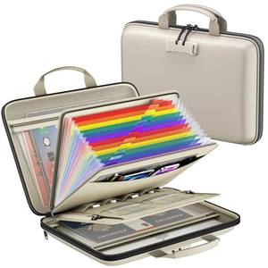 lot 2994 image: ZOOPIP Fireproof File Organizer,Fireproof Document Box with Lock,Large 13 Pocket Expanding File Folder,Hard-Shell Portable Safe Storage for LetterLegal Document,Laptop,Valuables-Beige