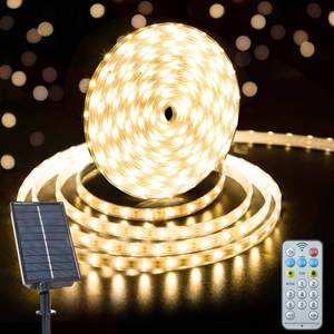 lot 2995 image: CCILAND Solar Strip Lights Outdoor, 33Ft 640 LED Waterproof Strip Lights with Remote Timer Dimmable Outside Strip Light for Garden Yard Party Decor (No Adhesive)