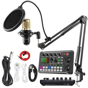 lot 5014 image: SINWE Podcast Microphone Bundle, BM-800 Condenser Mic with Live Sound Card Kit, Podcast Equipment Bundle with voice changer and Mixer functions for PC Smartphone Studio Recording & Broadcasting