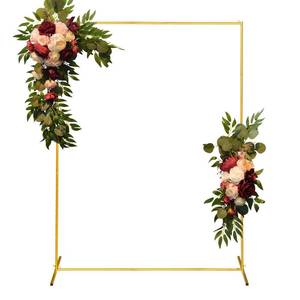 lot 5022 image: CHUN QIANG CAI DESIGN Metal Wedding Arch Backdrop Stand 6.6x5 FT Gold Square Balloon Arch Frame for Wedding, Birthday Party, Baby Shower Ceremony Decoration