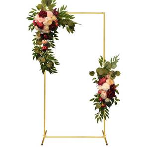 lot 5032 image: CHUN QIANG CAI DESIGN Metal Wedding Arch Backdrop Stand 6.6x3.3 FT Gold Square Balloon Arch Frame for Wedding, Birthday Party, Baby Shower Ceremony Decoration