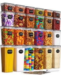 lot 5049 image: Airtight Food Storage Containers with Lids, 24 PCS Kitchen and Pantry Organization Canisters,