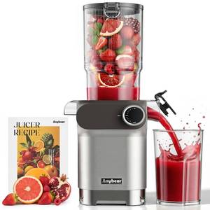 lot 5050 image: Anybear Cold Press Juicer, 200W Masticating Slow Juicer 4.3 Large Feed Chute Fit Whole Fruits Vegetables  Upgraded Auger  Tritan Material  BPA Free  Juice Recipes (Light Gray)