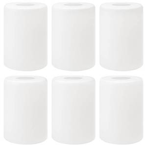 lot 5058 image: Hedume 6 Pack White Frosted Glass Shades Replacement, 5.5 Height - 4 Diameter - 1.7 Fitter, Cylinder Glass Lamp Shade Replacement for Wall Sconces, Pendant Light, Floor Lamps
