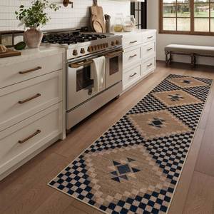 lot 5059 image: LIVEBOX Easy Jute Runner Rugs for Hallway 2x10, Non Slip Washable Rug Runner, Checkered Extra Long Rugs for Hallways, Ultra Thin Farmhouse Kitchen Rug for Hardwood Floor