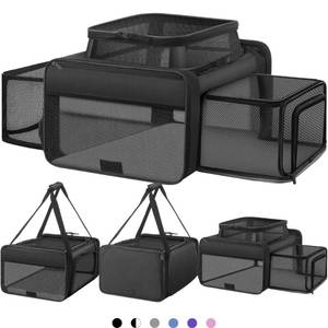 lot 5064 image: Top and 2 Sides Expandable Large Cat Carrier 18x13.5x9.5, TSA Airline Approved Dog Carriers for Large Dogs, Soft-Sided Pet Carrier with Self-Locking Zippers for Kitten,Rabbit, Puppy, Guinea Pig Black