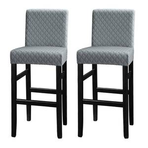 lot 5079 image: Lellen Bar Stool Covers - Jacquard Pattern Bar Stool Seat Covers Bar Chair Covers Barstool Slipcovers Pub Counter Height Chair Covers for Kitchen Dining Room Cafe��Light Grey��