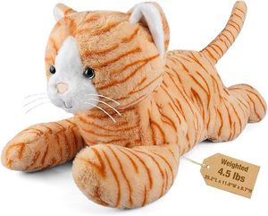 lot 5096 image: 25 & 4.5 lbs Cat Weighted Stuffed Animals for Comfort, Cuddly & Soft Kids Plush Toy Pillows for Companion, Large Plushies with Removable Ceramsite Bag, Gifts for Adults, Kids, Boys and Girls