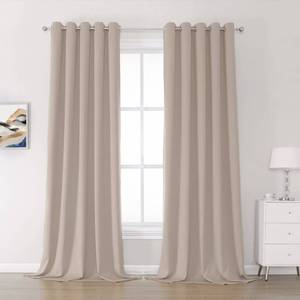 lot 5117 image: DUALIFE Light Coffee Color Curtains for Bedroom Light Brown Blackout Curtain Panels 120 Inch Thermal Insulated Room Darkening Solid Widow Drapes Grommet Top 60Wx120L 2 Panels Set