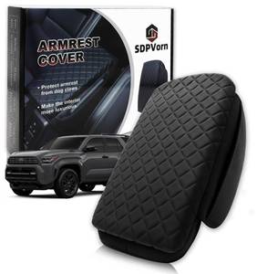 lot 5138 image: SDPVorn Armrest Cover for Toyota 4Runner Center Console Pad with Organizer Storage Pockets, Black Faux Leather Arm Rest Lid Protector Cushion Interior Accessories (2025-2026)