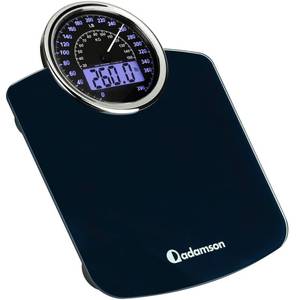 lot 5152 image: Adamson Hybrid 2-in-1 Analog & Digital Weighing Scale for Body Weight up to 400lbs - Thick Tempered Glass - Extra Large Display - Easy to Read Digital Bathroom Scale - New