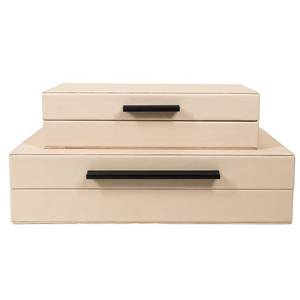 lot 5153 image: Set of 2 Light Pink Shagreen Decorative Boxes with Black Metal Handles, Faux Leather Nesting Decor Storage Boxes with Lid, Modern Keepsake Box, Stacking Jewelry Memory and Photo Box for Home Decor