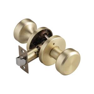 lot 5159 image: NCSEN Gold Door Knob Interior, Heavy Duty Door Knob with Lock, Pismo Doorknobs for Bath and Bedroom