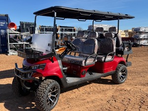 lot 2001 image: Unused SDGC 100 Golf Cart-Six Passenger Deluxe Model Rare Red Color