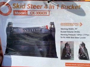 lot 2175 image: Unused Captok CK-XKH39 Mini Skid Steer 4 in 1 Bucket