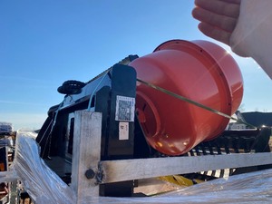 lot 2419 image: Unused SD lanch Mini Skid Concrete Mixing Drum
